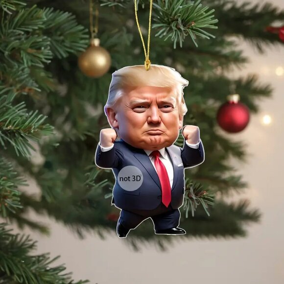 Set of (4) 2024 DONALD TRUMP ORNAMENTS - 2D Acrylic - Limited Quantity - MAGA - Picture 5 of 8